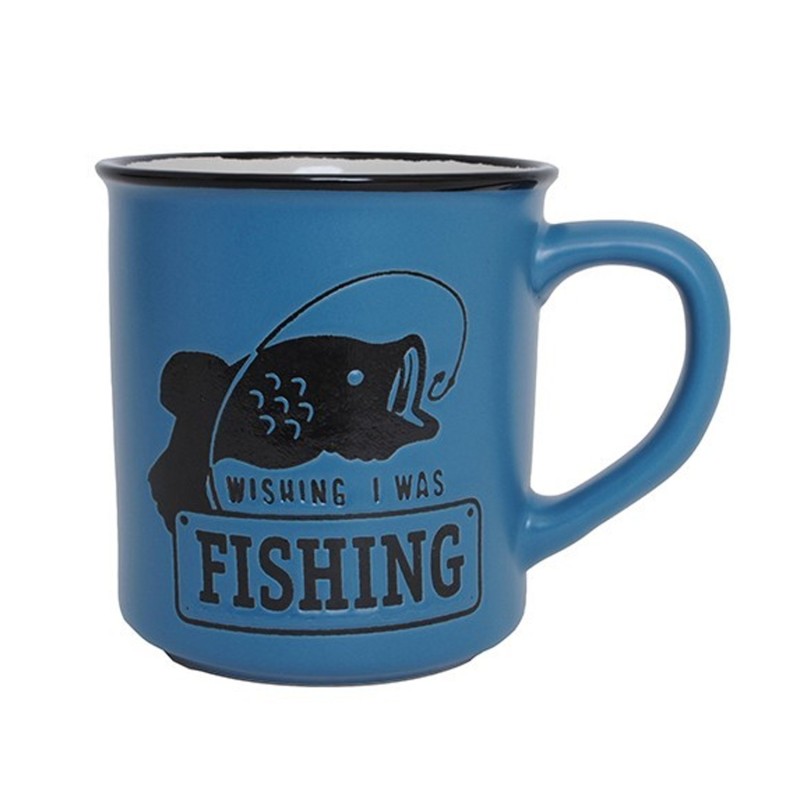 Wish I Was Fishing Manly Mug