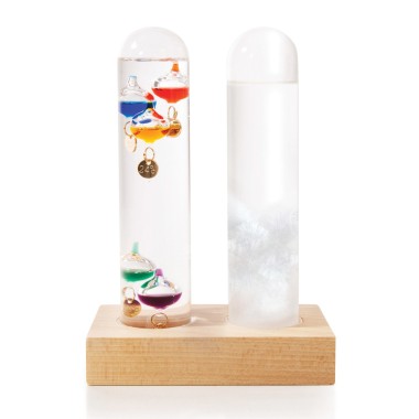 Dual Weather Station - Galileo Thermometer and Storm Glass Set - 3