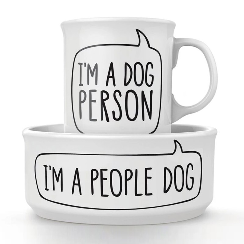 Dog Person Ceramic Mug and Pet Bowl Set