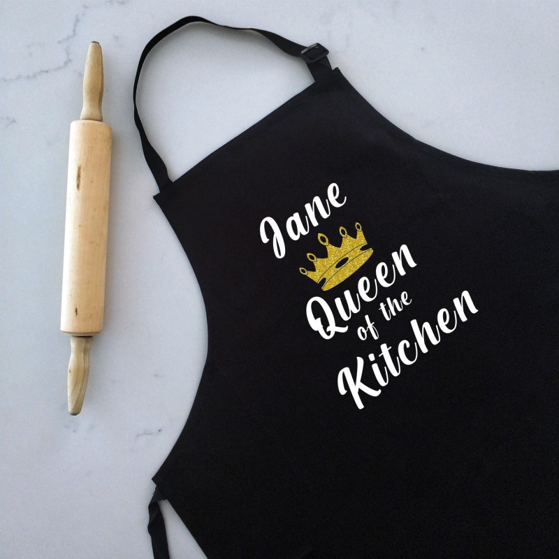 Queen of The Kitchen - Personalised Apron Black - 1