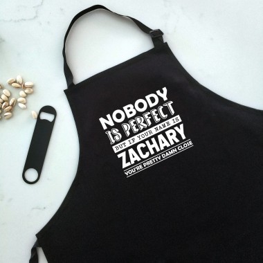 Nobody Is Perfect - Black Personalised Apron - 1