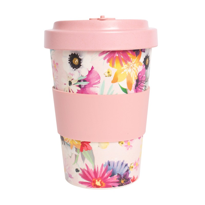 Eco Friendly Bamboo Travel Cup - Pink Flower | DadShop