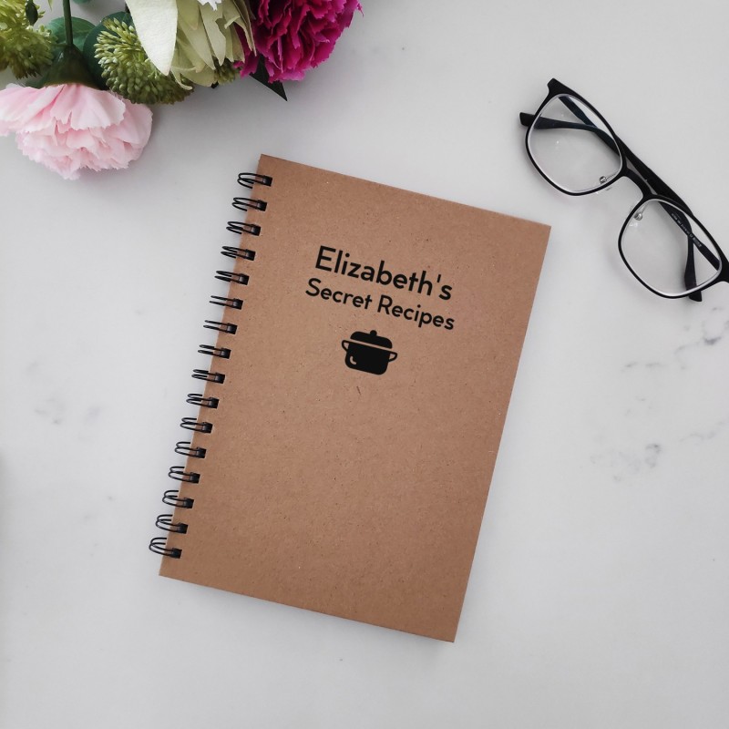 Secret Recipes Personalised Hardcover Spiral Notebook