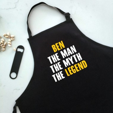 The Man The Myth The Legend - Personalised Apron Black - 1