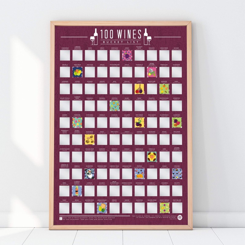 100 Wines Scratch Off Bucket List Poster by Gift Republic