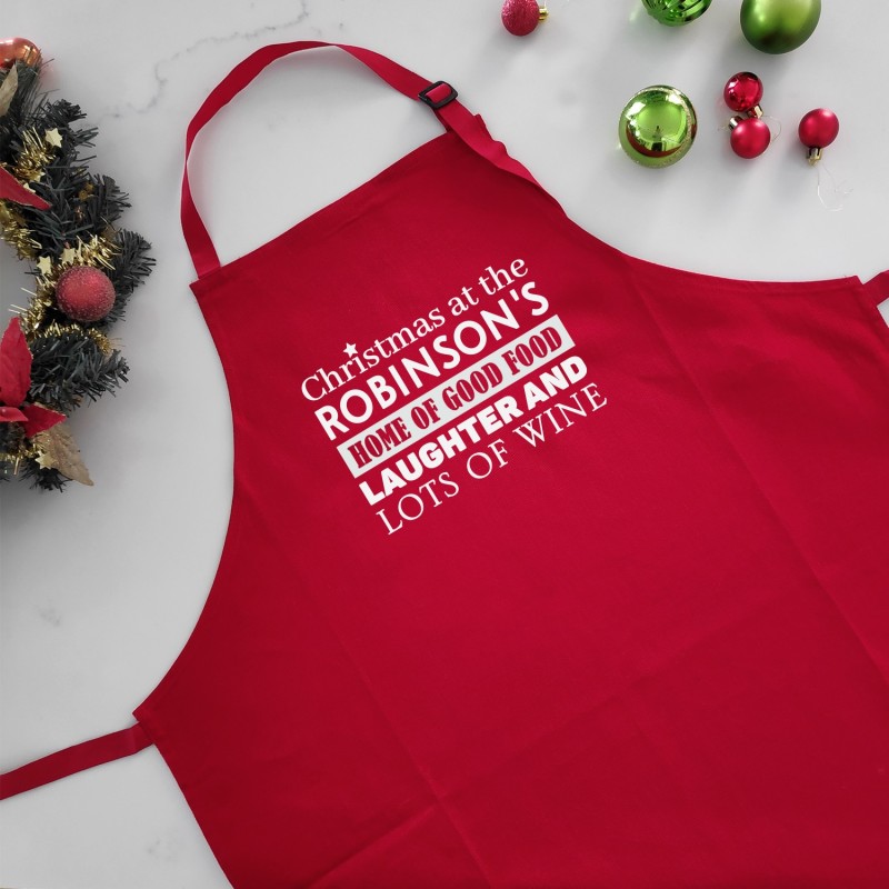 Personalised Christmas Apron - Good Food, Laughter & Lots of Wine - 1