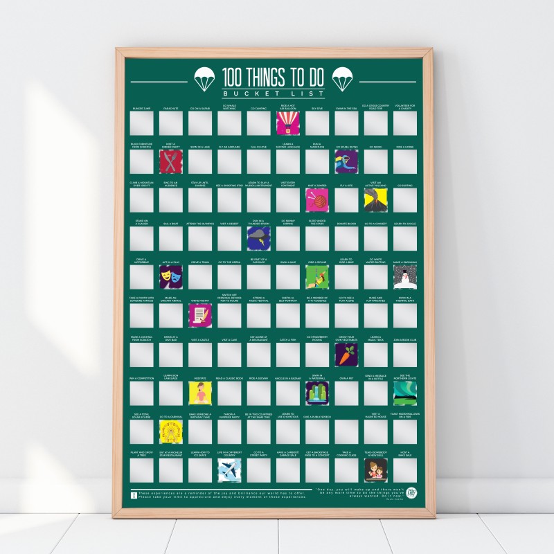 100 Things To Do Scratch Off Bucket List Poster by Gift Republic - 2