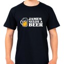 Personalised Man Needs A Beer Black T-Shirt - 1