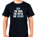 Personalised The Man The Myth The Legend Black T-Shirt - 2