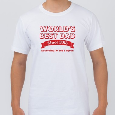 Personalised World's Best Dad White T-Shirt - 3