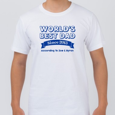 Personalised World's Best Dad White T-Shirt - 1