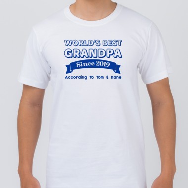 Personalised World's Best Grandpa White T-Shirt - 2