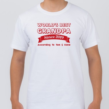Personalised World's Best Grandpa White T-Shirt - 3
