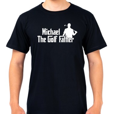Personalised Golf Father Black T-Shirt - 1