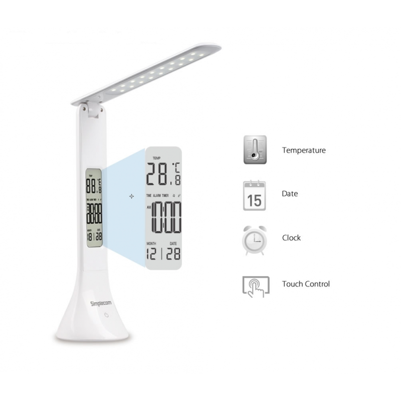 LED Desk Lamp with Digital Clock