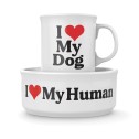 I Love My Dog Ceramic Mug and Pet Bowl Set - 2