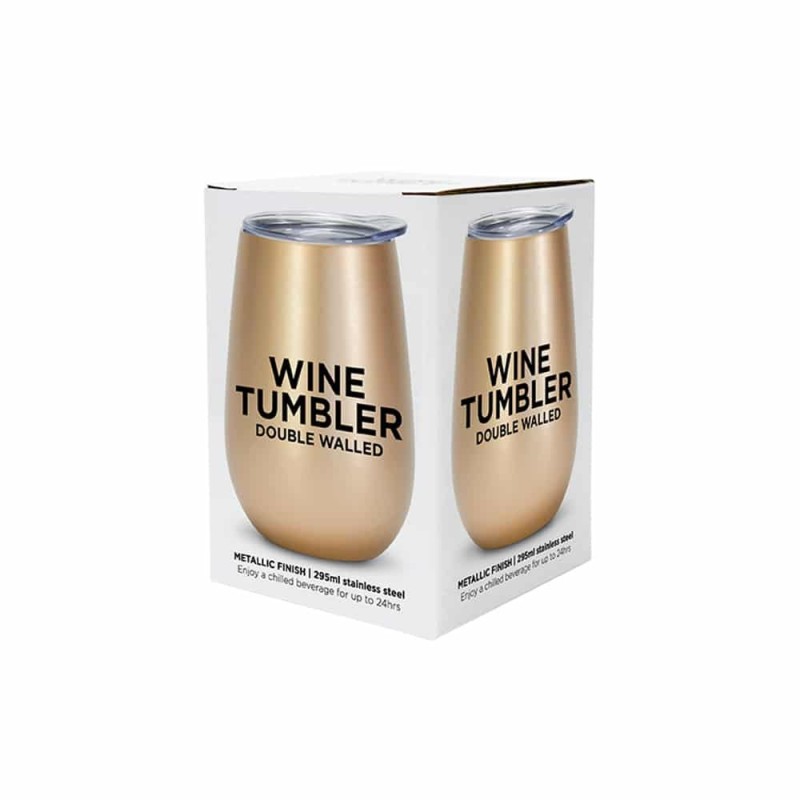 Double Walled Wine Tumbler - Gold - 1