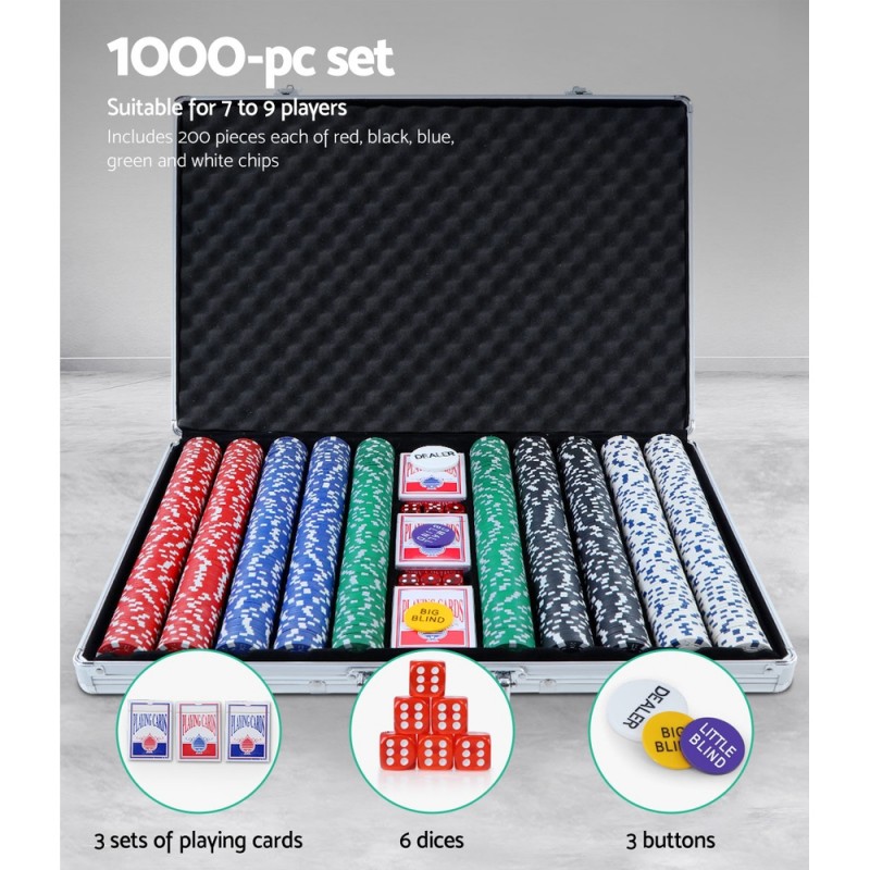 wheeled 1000 chip poker chip case
