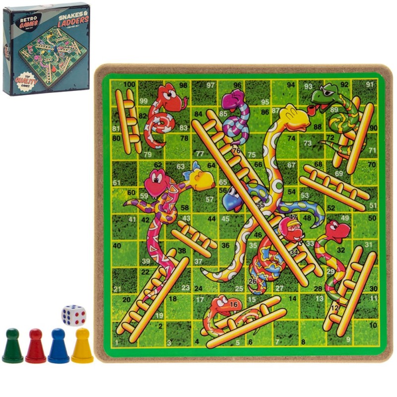 Retro Snakes and Ladders Set - 20cm - 1