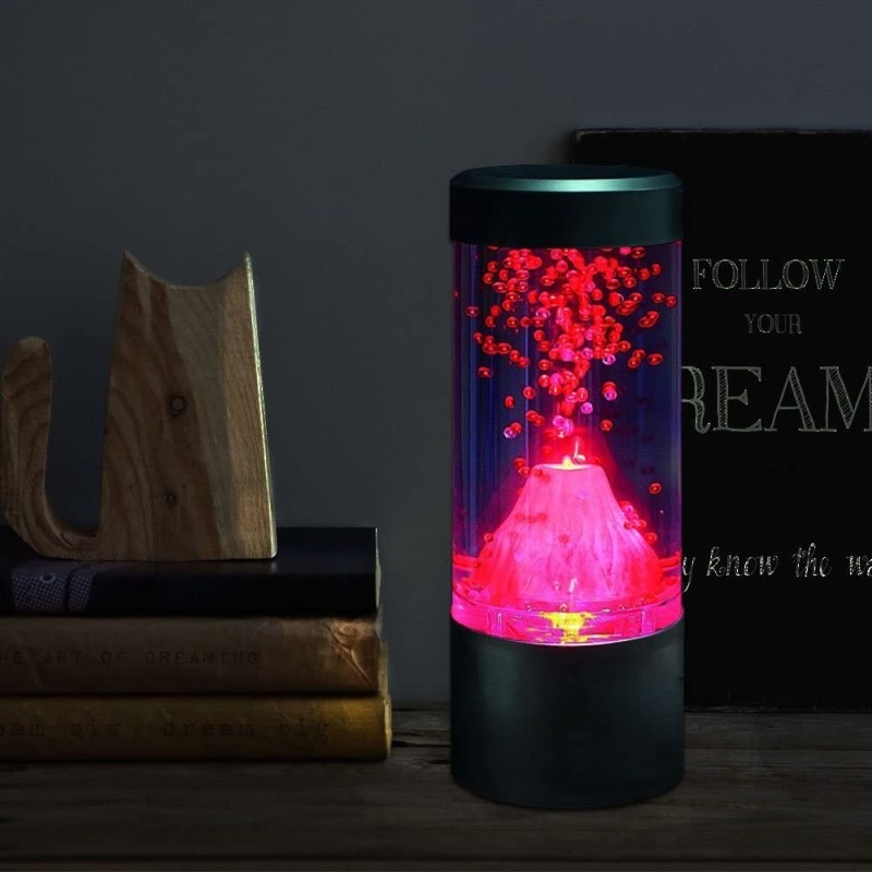 Mignon métal Base de Lave Lava Lampe Volcano Style Volcan Night JellyfishPish Cightlight 