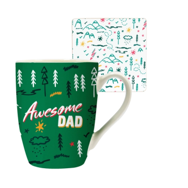 Awesome Dad Adventure Mug and Coaster Set - 1