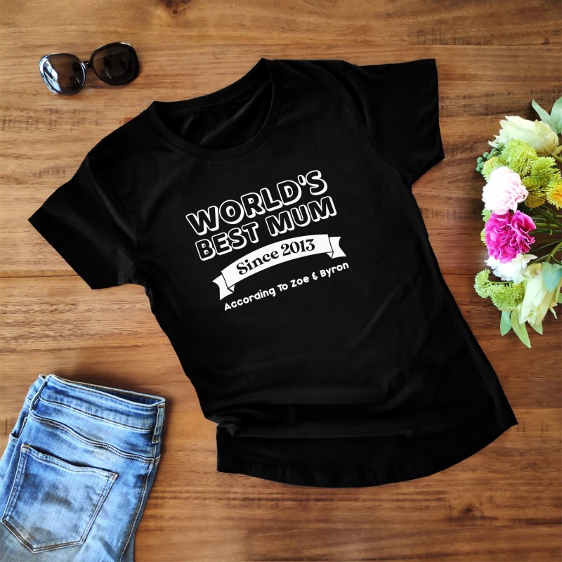 Personalised World's Best Mum T-Shirt - 1