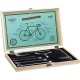 Bicycle Tool Kit with Stainless Steel Tools in Wooden Box by Gentlemen's Hardware - 1