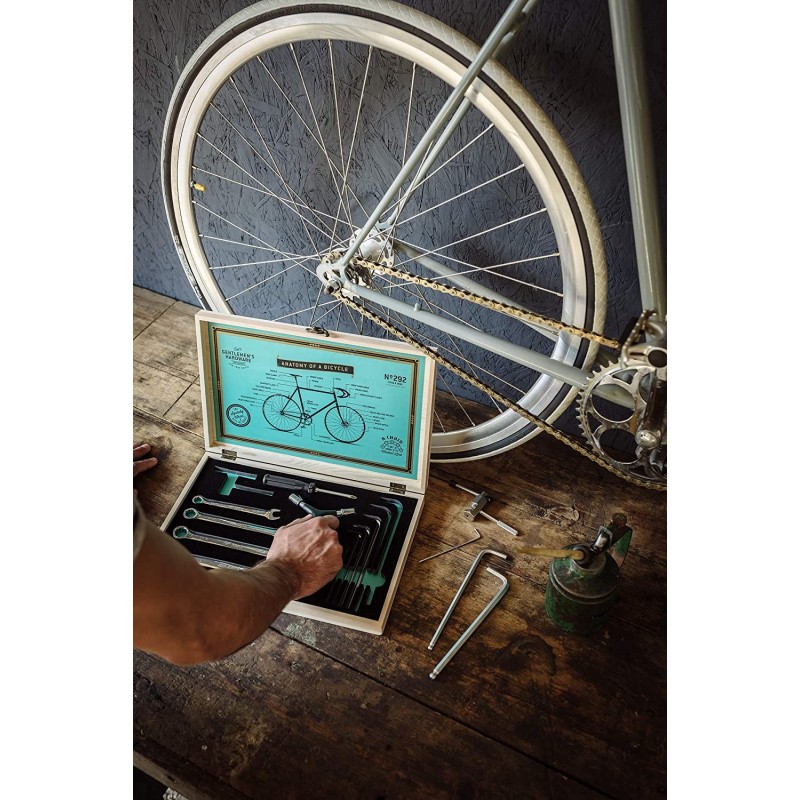 Bicycle Tool Kit with Stainless Steel Tools in Wooden Box by Gentlemen's Hardware - 6