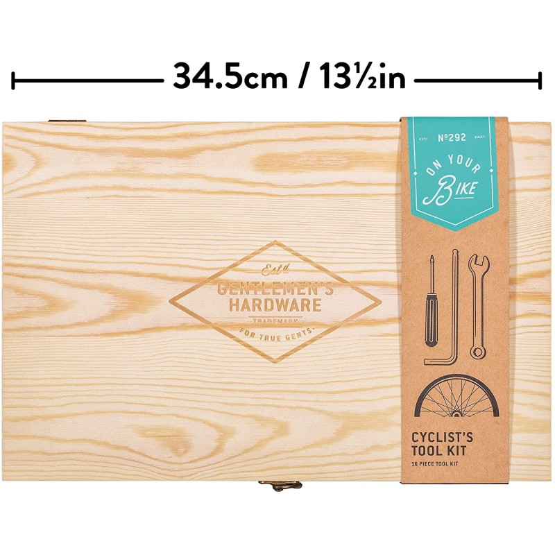 Bicycle Tool Kit with Stainless Steel Tools in Wooden Box by Gentlemen's Hardware - 5