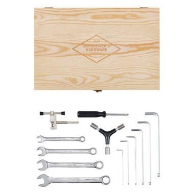 Bicycle Tool Kit with Stainless Steel Tools in Wooden Box by Gentlemen's Hardware - 3