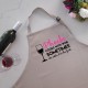 Cook With Wine - Beige Personalised Apron - Pink