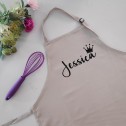 Personalised Black Apron Name with Crown - 2