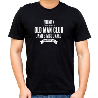 Personalised Grumpy Old Man Club Grey T-Shirt - 2