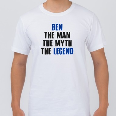Personalised The Man The Myth The Legend Black T-Shirt - 4