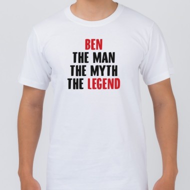 Personalised The Man The Myth The Legend Black T-Shirt - 6