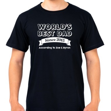 Personalised World's Best Dad White T-Shirt - 4