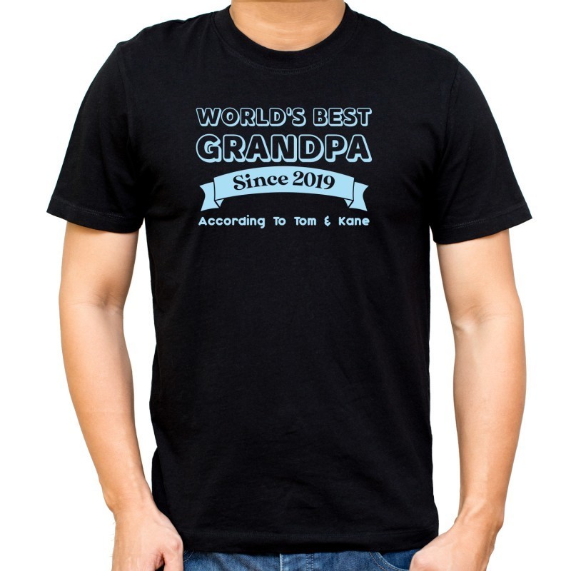 Personalised World's Best Grandpa White T-Shirt - 6