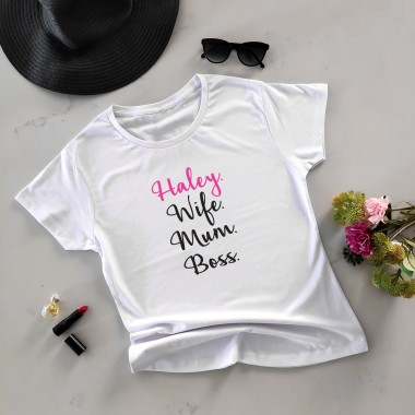 Personalised Wife Mum Boss T-Shirt - 3