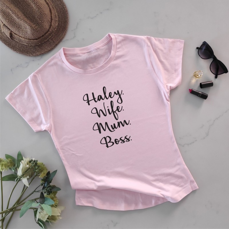 Personalised Wife Mum Boss T-Shirt - 2