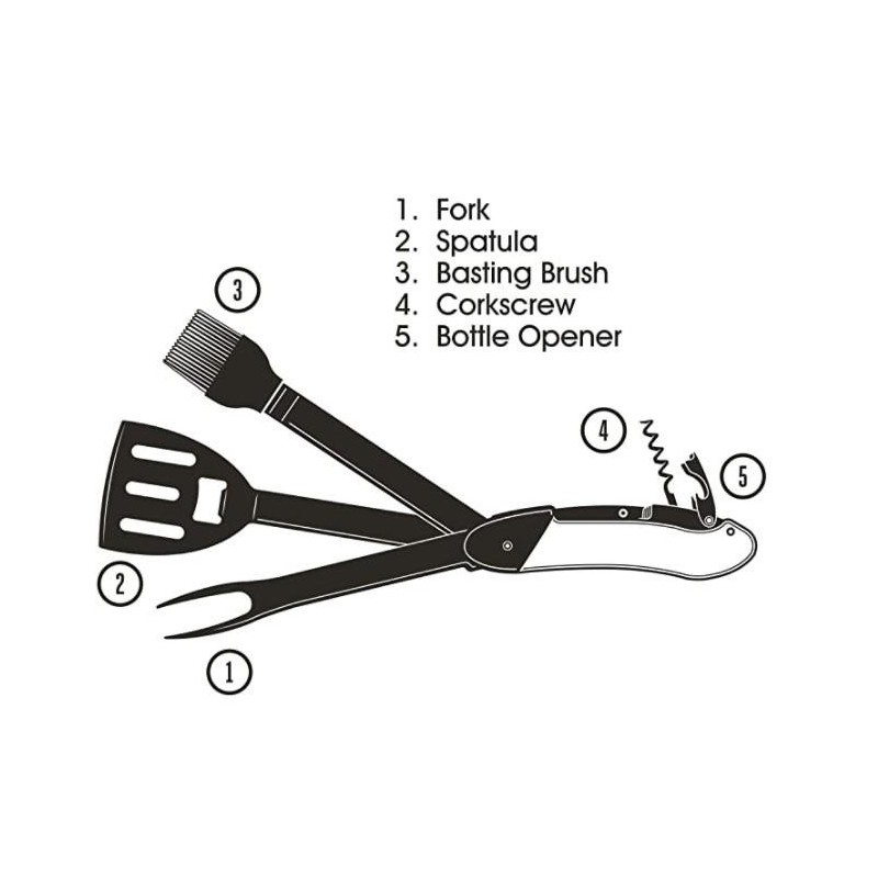 5-in-1 BBQ Multi-Tool in Acacia Wood - 4