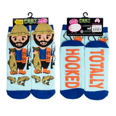 Totally Hooked Fisherman Feet Speak Socks - 3