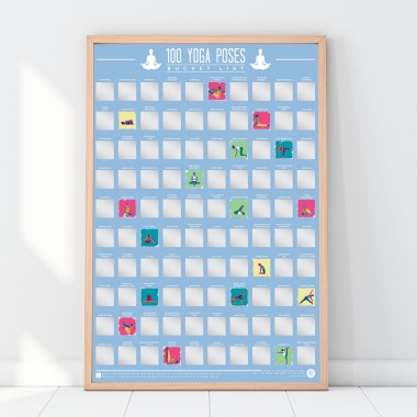 100 Yoga Poses Scratch Off Bucket List Poster by Gift Republic - 2