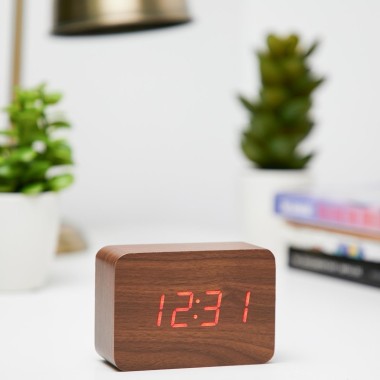 LED Wooden Alarm Clock - 1