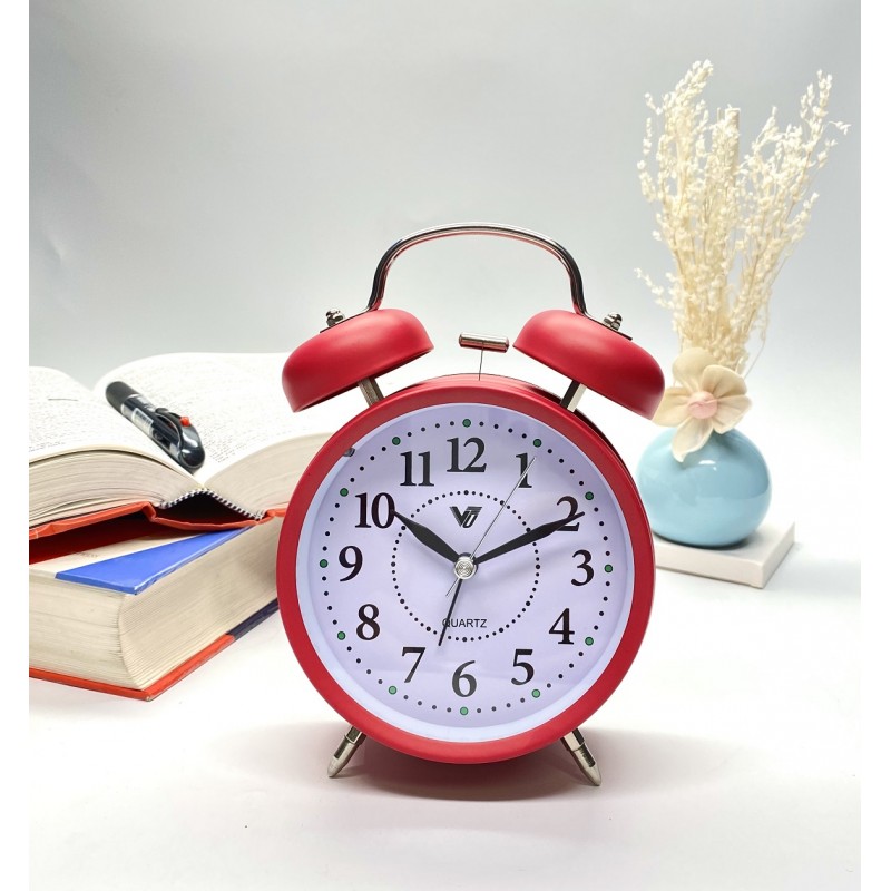 Classic Twin Bells Alarm Clock Colour Red | DadShop