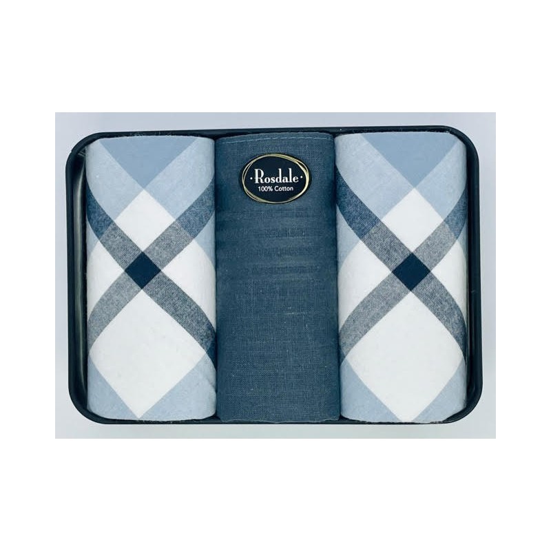 Classic Men's Hankies in a Tin by Rosdale - 2
