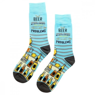 Beer The Solution To All Life's Problems Socks - Wise Men Socks - 2