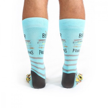 Beer The Solution To All Life's Problems Socks - Wise Men Socks - 5