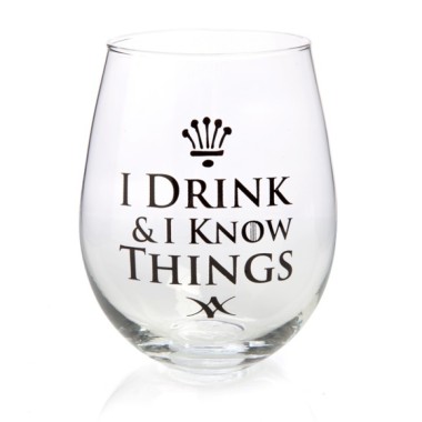I Drink & I Know Things Stemless Wine Glass - 1