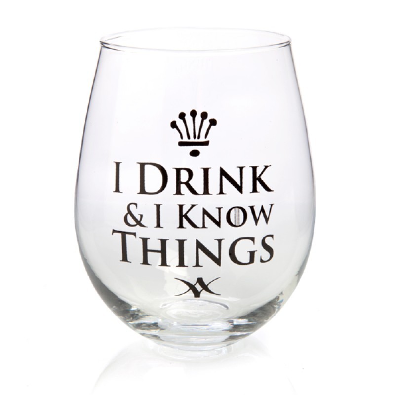 Game of Thrones "I Drink & I Know Things" Wine Glass in a Gift Box HBO 