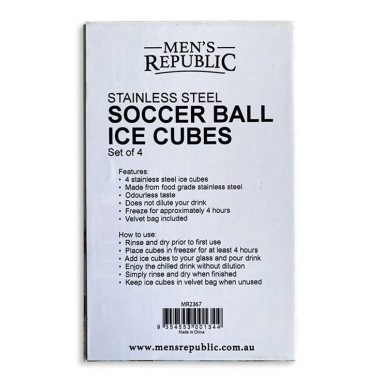 Soccer Ball Steel Ice Cubes (Set of 4) - 3